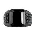 Men's Onyx & Black Spinel Ring in Black over Sterling Silver