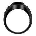 Men's Onyx & Black Spinel Ring in Black over Sterling Silver