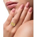 Yellow Sapphire (1-1/5 ct) & Diamond (1/5 ct) Butterfly Ring in 14k Gold