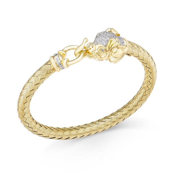 Elephant Mesh Bangle Bracelet in 14k Gold-Plated Sterling Silver