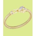 Elephant Mesh Bangle Bracelet in 14k Gold-Plated Sterling Silver