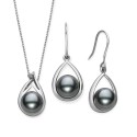 Diamond Accent Earring and Pendant Set in Sterling Silver