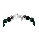 Men's Green & Onyx Bead Bracelet in Sterling Silver