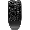 Men's Black Spinel Pavé Chain Link Ring (1 ct) in Black Sterling Silver