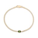 Green Tourmaline Curb Link Bracelet (1/2 ct) in Gold Vermeil