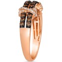 Chocolate Diamond & Nude Diamond Double Crisscross Ring (1/2 ct) in 14k Gold