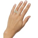 Diamond Two-Row Satin Finish Statement Ring (3/4 ct) in 14k Gold & White Gold