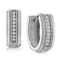Diamond Hoop Earrings (1/10 ct) in Sterling Silver