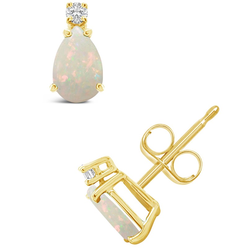 Diamond Accent Stud Earrings in 14K Yellow Gold or 14K White Gold