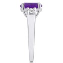 Amethyst and Diamond Ring (2-1/2 ctt.w and 1/3 ctt.w) 14K White Gold