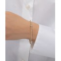 Diamond Accent Bead Stretch Bracelet in 14k Two-Tone Gold