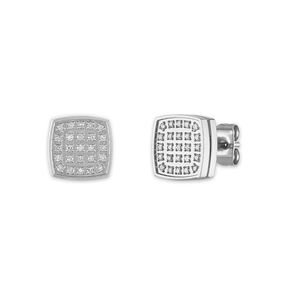 Men's 1/4 Carat Diamond Stud Earrings in Stainless Steel