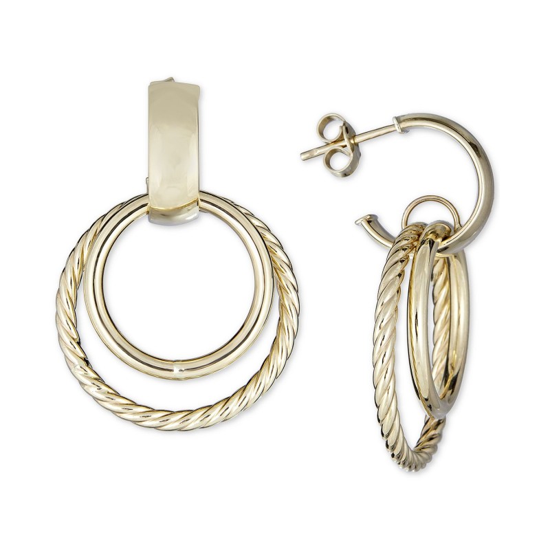 Circular Drop Earrings in 14k Gold