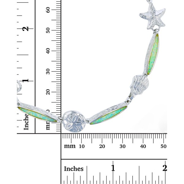 Opal Nautical Theme Link Bracelet in Sterling Silver