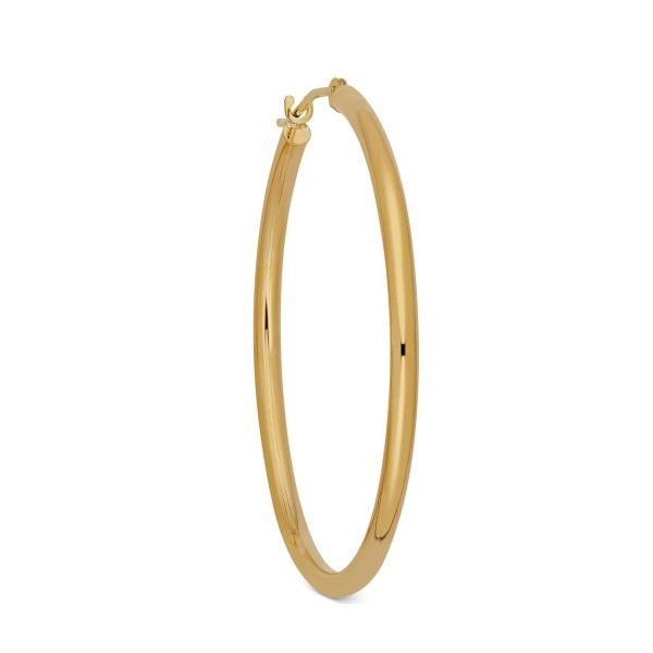 Polished Tube Hoop Earrings in 14k Gold