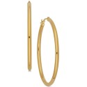 Polished Tube Hoop Earrings in 14k Gold