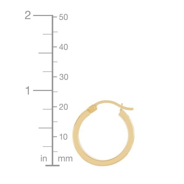 Diamond Cut Flat Round Hoop Earrings in 14K Yellow Gold, 20mm