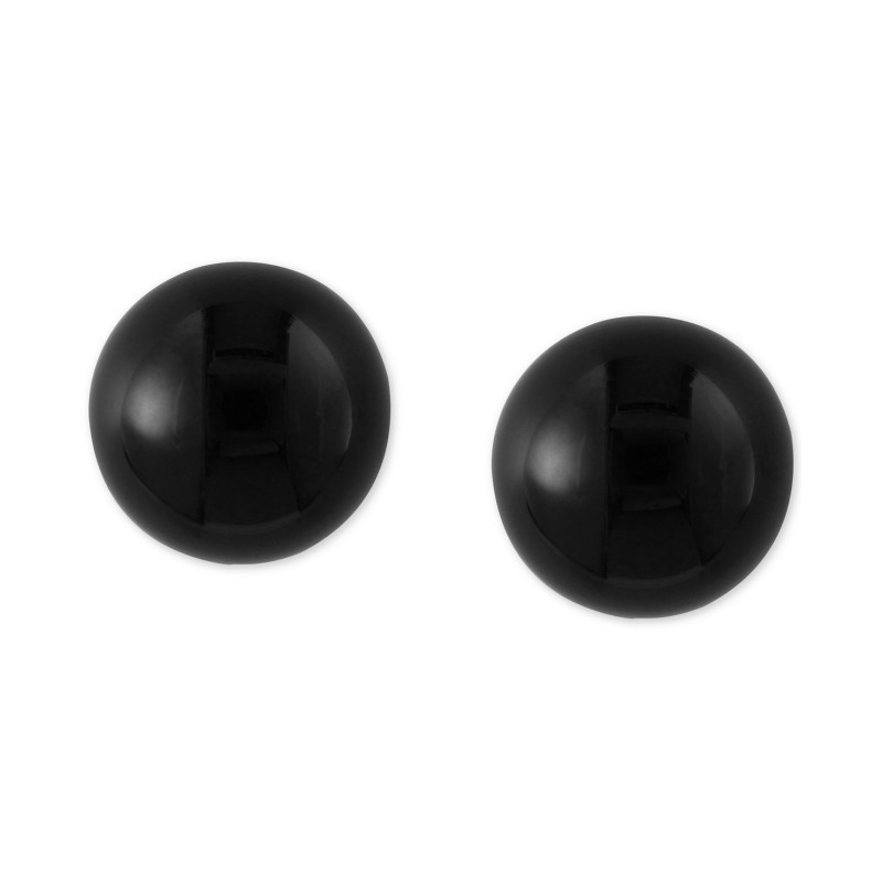 Onyx (10mm) Stud Earrings in 14k Gold