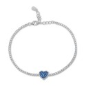 White Sapphire (1-1/4 ct) Heart Tennis Bracelet in Sterling Silver