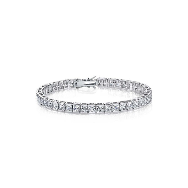 Sterling Silver Square Cubic Zirconia Stylish Tennis Bracelet