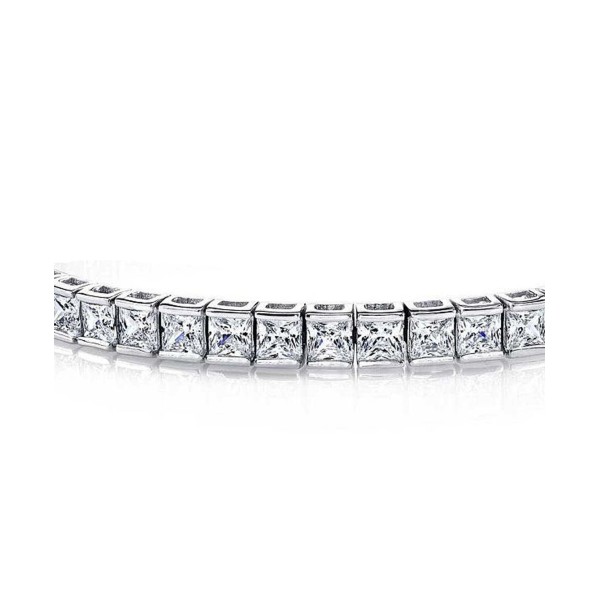 Sterling Silver Square Cubic Zirconia Stylish Tennis Bracelet