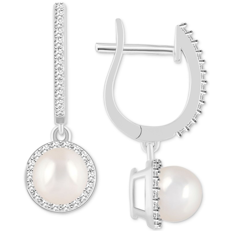 Diamond (1/3 ct) Halo Earrings in Sterling Silver