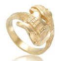 Men's Guitar Ring in Yellow Ion-Plated Stainless Steel