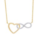 Women's Diamond Accent Heart and Infinity Necklace
