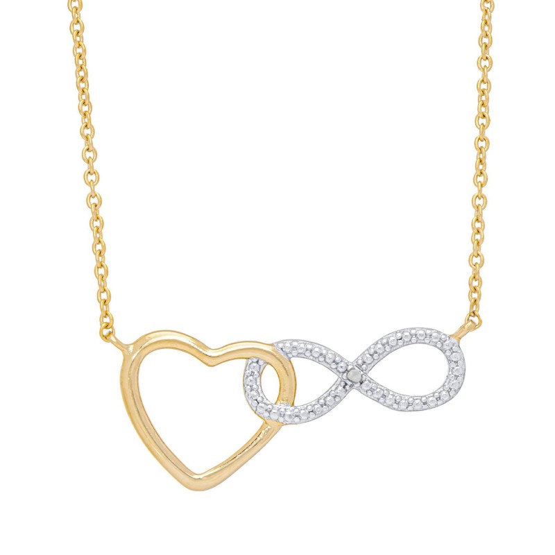 Women's Diamond Accent Heart and Infinity Necklace