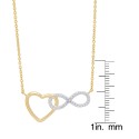 Women's Diamond Accent Heart and Infinity Necklace