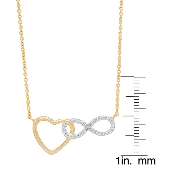 Women's Diamond Accent Heart and Infinity Necklace
