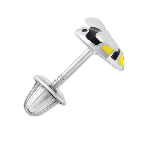 Enamel Bumble Bee Stud Earrings in Sterling Silver