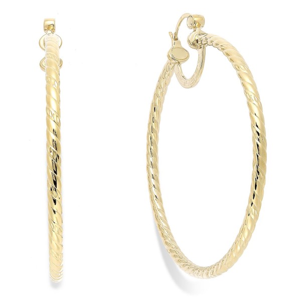 Twisted Large Hoop Earrings in 14k Gold Over Sterling Silver