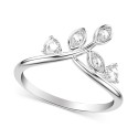 Art Carved Diamond Rose-Cut Leaf Wedding Band (1/5 ct) in 14k