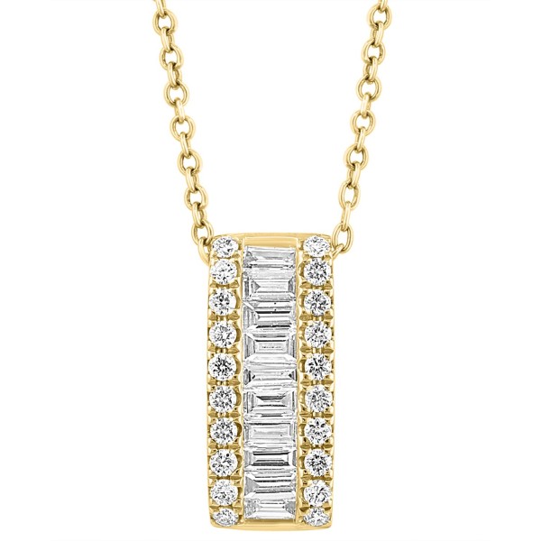 Diamond Baguette & Round Vertical Bar 18