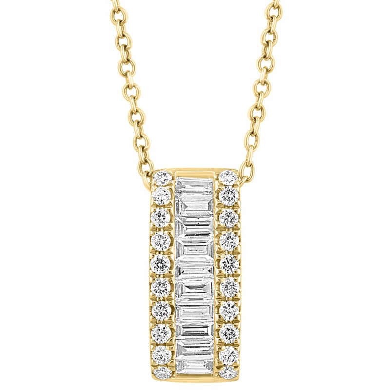 Diamond Baguette & Round Vertical Bar 18