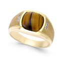 Men's (10mm) and Diamond Accent Ring in 10k Gold