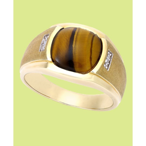 Men's (10mm) and Diamond Accent Ring in 10k Gold