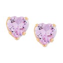 2-Pc. Set Pink Sapphire Heart Pendant Necklace