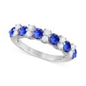 Sapphire (1-1/2 ct) & Diamond (1/3 ct) Stacking Band in 14k White Gold