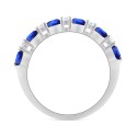 Sapphire (1-1/2 ct) & Diamond (1/3 ct) Stacking Band in 14k White Gold