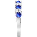 Sapphire (1-1/2 ct) & Diamond (1/3 ct) Stacking Band in 14k White Gold