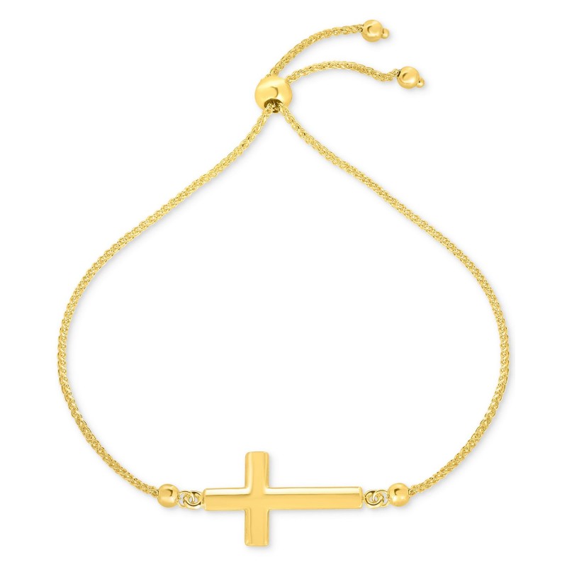 East-West Cross Bolo Bracelet in 10k Gold