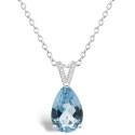 Sterling Silver Dazzling Diamond Pendant Necklace