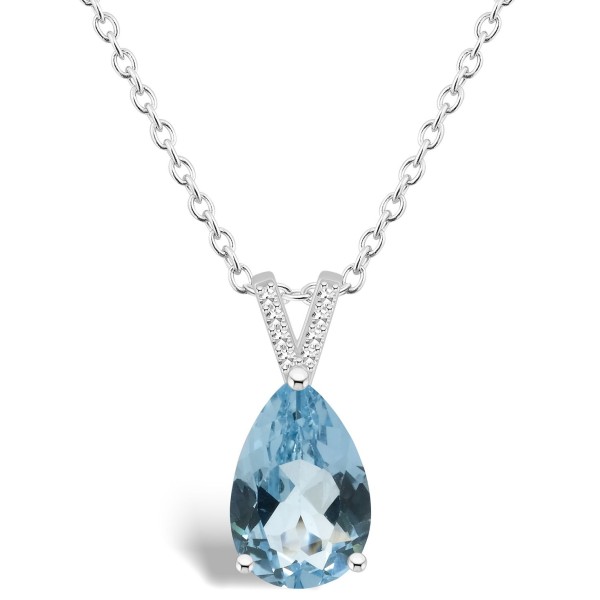 Sterling Silver Dazzling Diamond Pendant Necklace