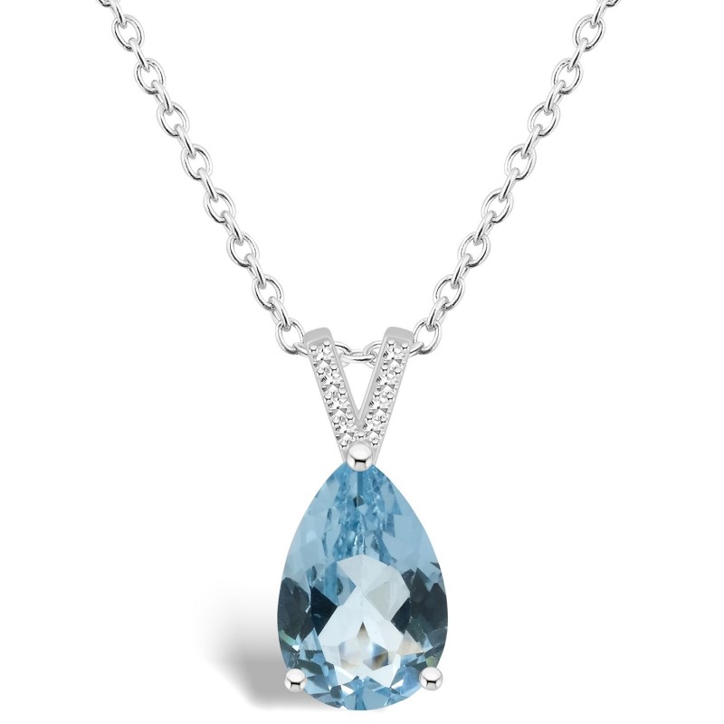 Sterling Silver Dazzling Diamond Pendant Necklace
