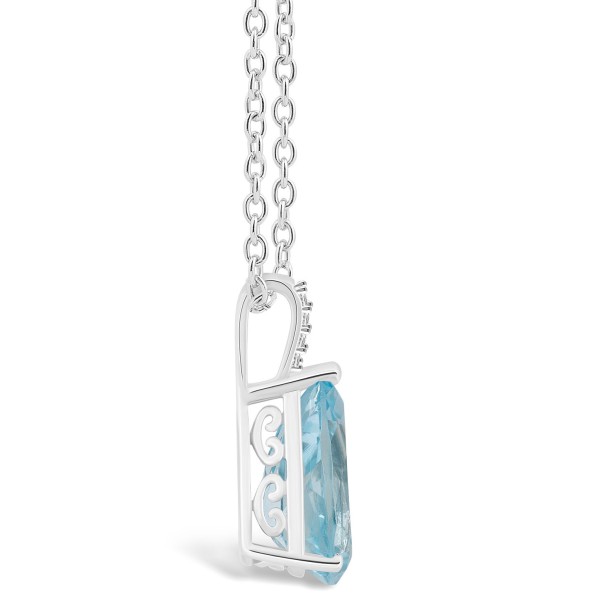 Sterling Silver Dazzling Diamond Pendant Necklace