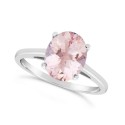 Morganite (2-1/2 ct) Ring in 14K White Gold