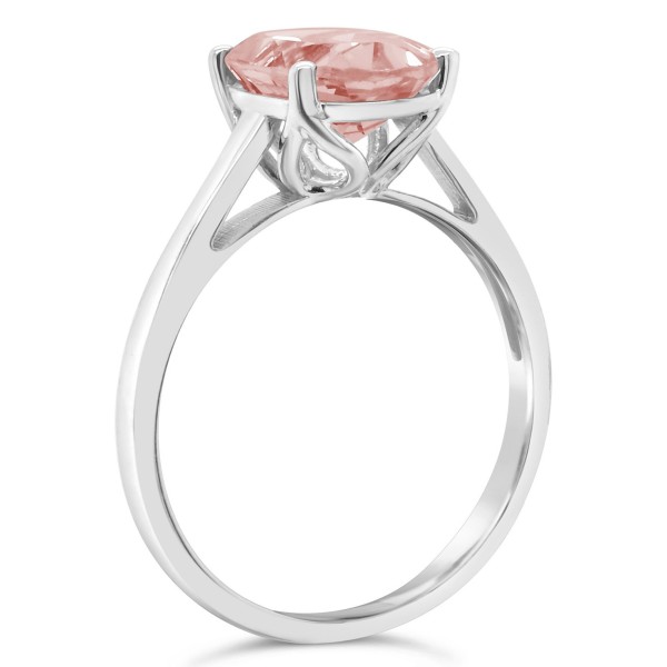 Morganite (2-1/2 ct) Ring in 14K White Gold