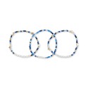 Two-Tone 3-Pc. Set Star & Mixed Bead Stretch Bracelets
